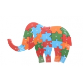Oktató fa puzzle elefánt, var.2