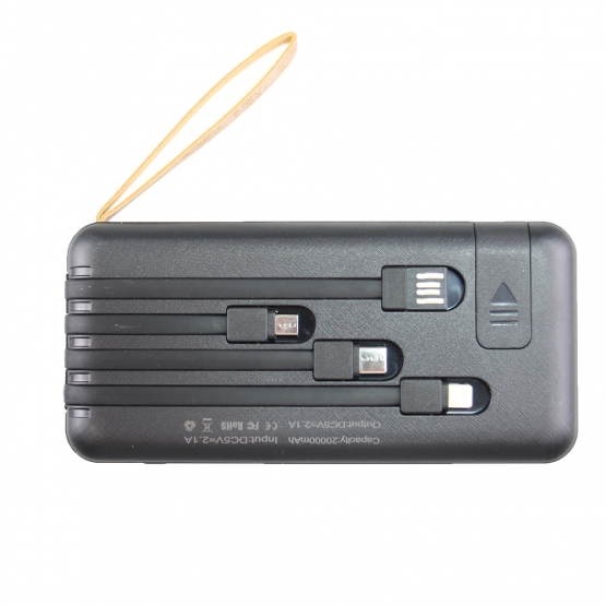 Powerbank 4 az 1-ben 20 000 mAh tapadókoronggal fekete