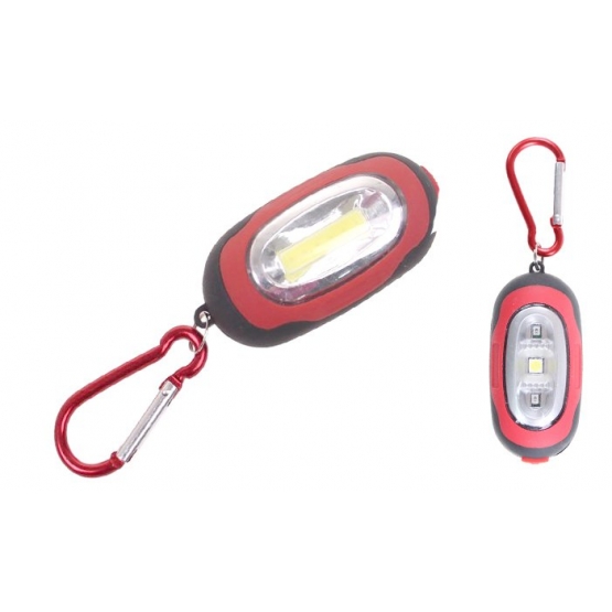 LED ZSEBLÁMPA KARABINERREL PIROS