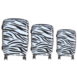 Kéményfalú bőrönd készlet (Zebra) – 3 db