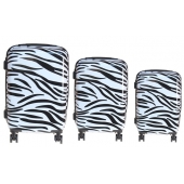 Kéményfalú bőrönd készlet (Zebra) – 3 db