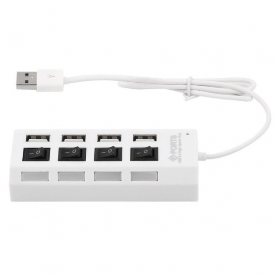 USB HUB 4 PORT FEHÉR