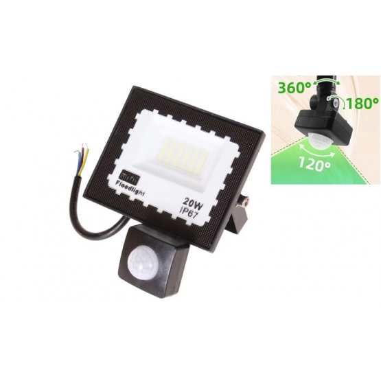 LED reflektor mozgásérzékelővel 20 W