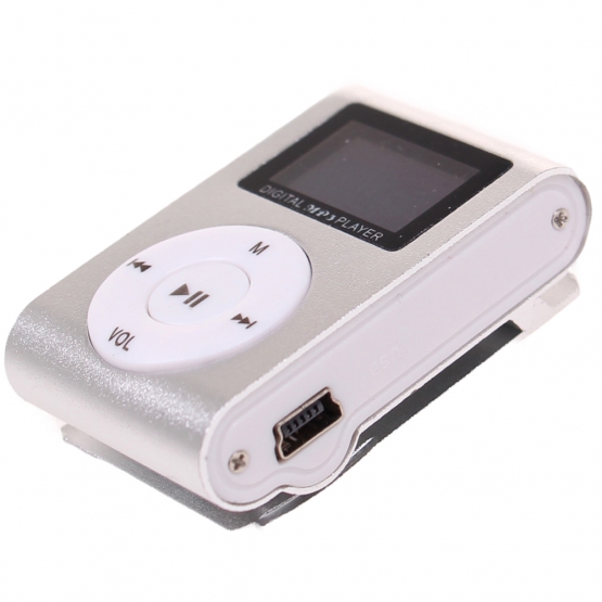 MINI MP3 LEJÁTSZÓ KIJELZŐVEL EZÜST
