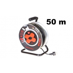 Hosszabbító kábel dobos 50 m fekete Hosszabbító kábel dobos 50 m fekete