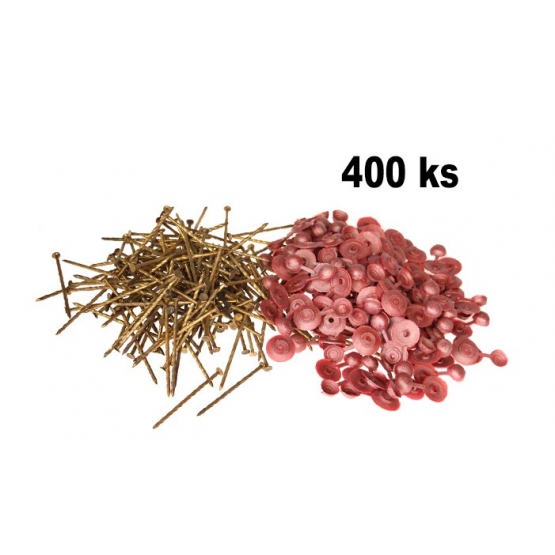400 db horganyzott szeg és műanyag alátét kupakkal – 2. változat