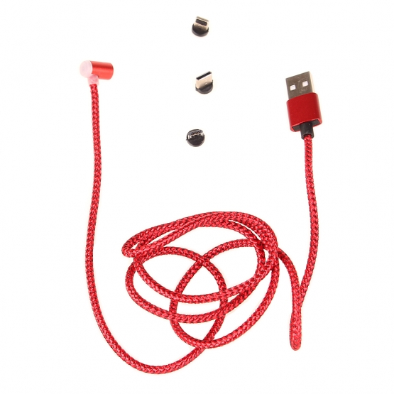 MÁGNESES USB KÁBEL ZR009 PIROS