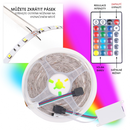 LED szalag RGB + RGBW 230 V / 12 V