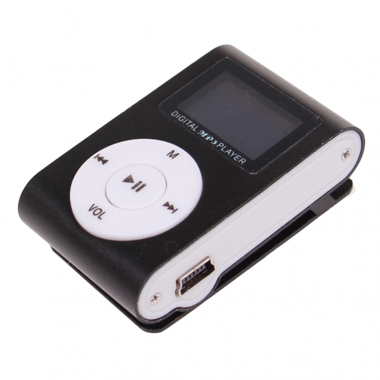 Mini MP3 lejátszó kijelzővel fekete