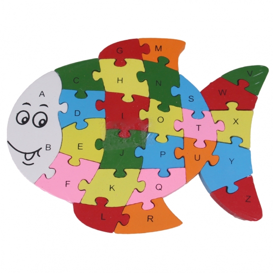 Oktató fa puzzle halacska