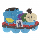 Oktató fa puzzle mozdony
