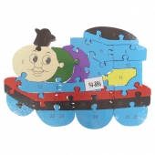 Oktató fa puzzle mozdony