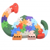 Oktató fa puzzle dinoszaurusz