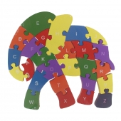 Oktató fa puzzle elefánt var.6