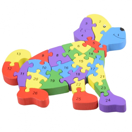 OKTATÓ FA PUZZLE KUTYA