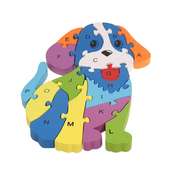OKTATÓ FA PUZZLE KIS KUTYA