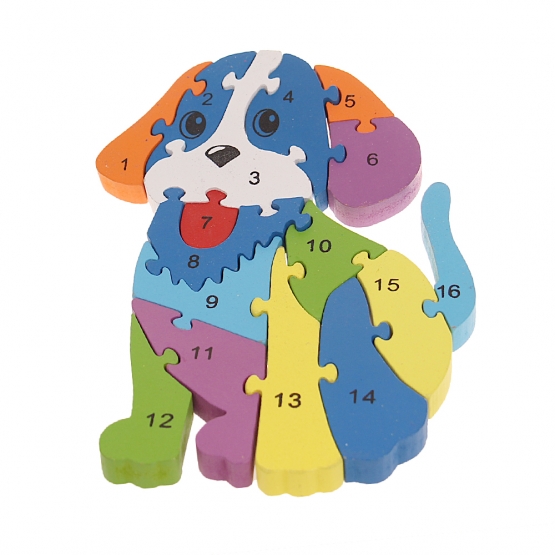 OKTATÓ FA PUZZLE KIS KUTYA