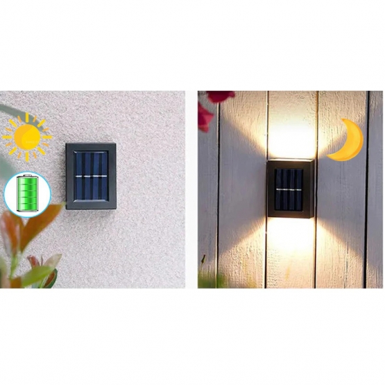 Napelemes LED fali világítás 2db