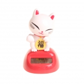 Szoláris táncoló dekoráció Lucky Cat feher