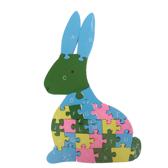 Oktató fa puzzle nyúl var.2