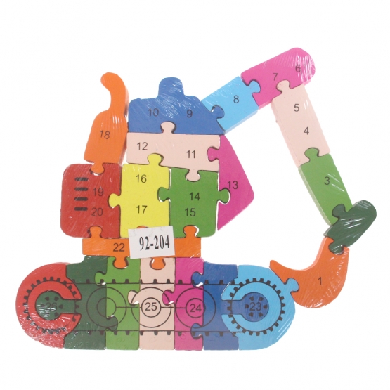 Oktató fa puzzle kotrógép var.1
