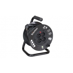 Hosszabbítókábel dobon, 22 m, fekete