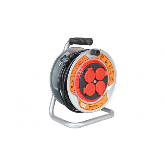 Hosszabbítókábel dobon, 25 m, szürke