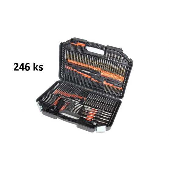 Fúrószár- és bitkészlet 246 darabos