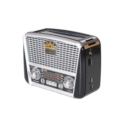 Hordozható 3 sávos napelemes rádió fekete-ezüst KORUNA