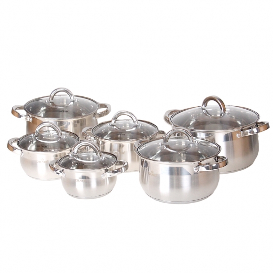 12 részes rozsdamentes acél edénykészlet 2. változat 12 részes rozsdamentes acél edénykészlet 2. változat