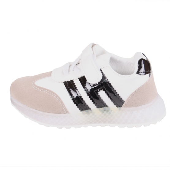 Gyerek világító tornacipő orral csíkok, fekete Gyerek világító tornacipő orral csíkok, fekete