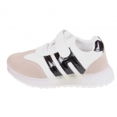 Gyerek világító tornacipő orral csíkok, fekete Gyerek világító tornacipő orral csíkok, fekete