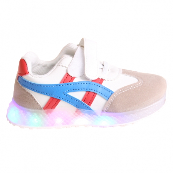 Gyerek világító tornacipő orral kék-piros var.2 Gyerek világító tornacipő orral kék-piros var.2