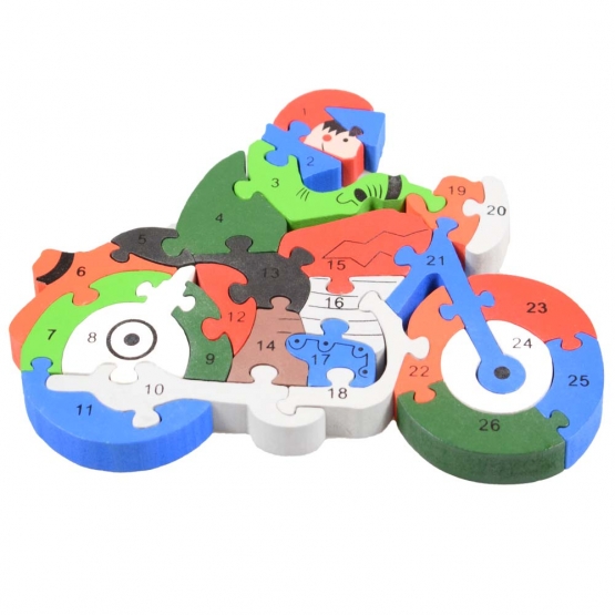 Oktató fa puzzle motorkerékpár Oktató fa puzzle motorkerékpár