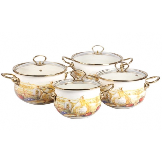 8 részes zománcozott edénykészlet csendélet