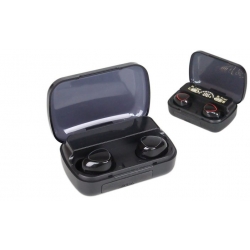 M10 fekete vezeték nélküli fülhallgató powerbankkal