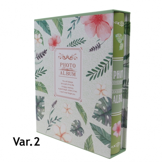 FOTÓALBUM 200 FÉNYKÉPHEZ, LEVÉL MINTA, ZÖLD