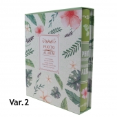 FOTÓALBUM 200 FÉNYKÉPHEZ, LEVÉL MINTA, ZÖLD