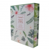 FOTÓALBUM 200 FÉNYKÉPHEZ, LEVÉL MINTA, ZÖLD