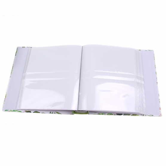 FOTÓALBUM 200 FÉNYKÉPHEZ, LEVÉL MINTA, ZÖLD