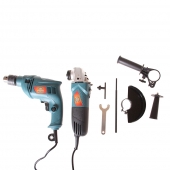 Sarokcsiszoló és ütvefúró szerszámkészlet