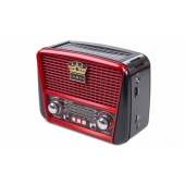 Hordozható 3 sávos napelemes rádió fekete–piros KORUNA