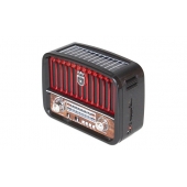 Hordozható 3 sávos napelemes rádió fekete–piros MUSIC