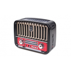 Hordozható 3 sávos napelemes rádió fekete-arany MUSIC
