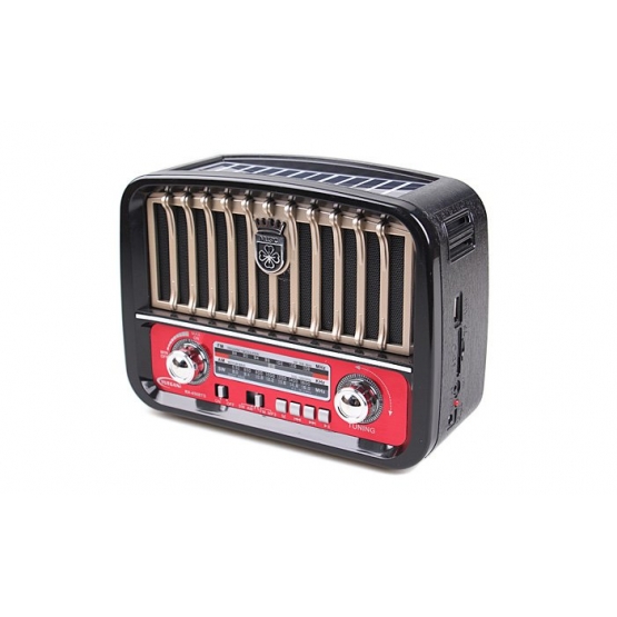 Hordozható 3 sávos napelemes rádió fekete-arany MUSIC