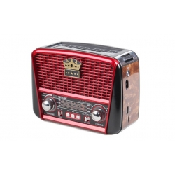 Hordozható 3 sávos napelemes rádió barna-piros KORUNA