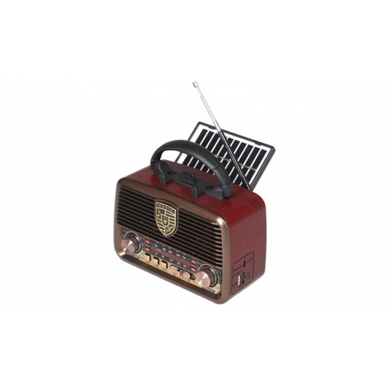 Prenosné 3pásmové solárne rádio GOLON hnedé