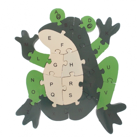 Oktató fa puzzle béka