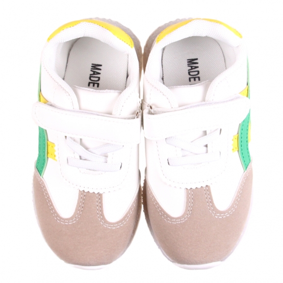 Gyerek világító tornacipő orral sárga-zöld var.2