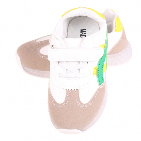 Gyerek világító tornacipő orral sárga-zöld var.2